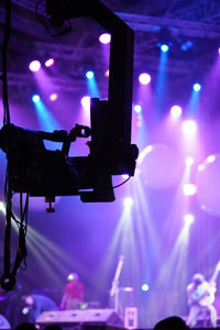 Close-up of illuminated stage