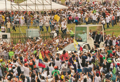 High angle view of crowd