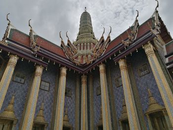 Low angle view of temple building against sky