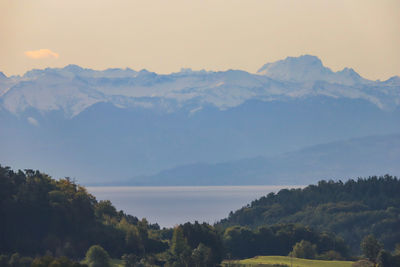 Scenic view of mountains against sky