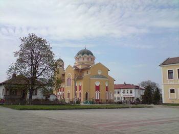 Facade of church against sky