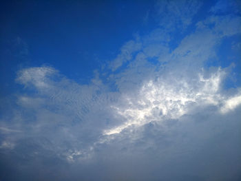 Low angle view of clouds in sky