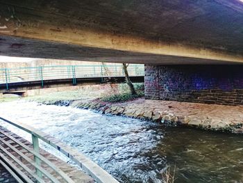 High angle view of bridge over river