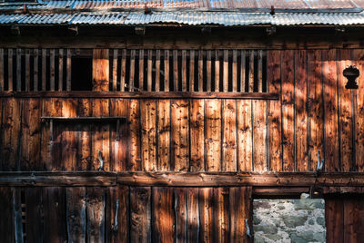 Window on old wooden building