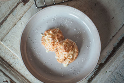 Close-up of biscuits on plate