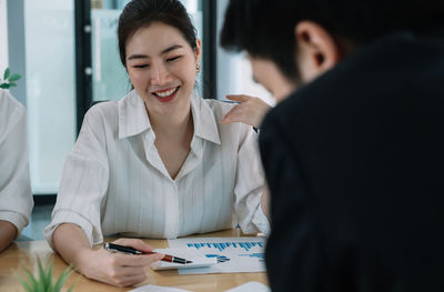 Businesswoman working at office