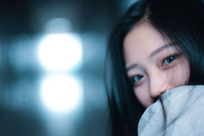 Close-up portrait of woman