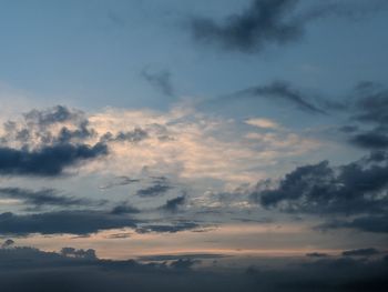 Low angle view of clouds in sky during sunset