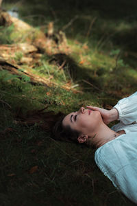 lying down