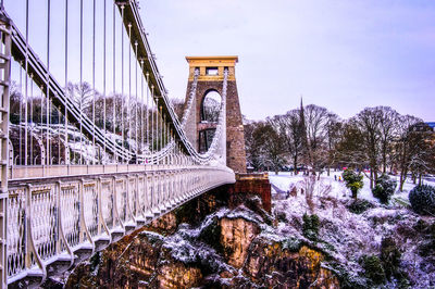 View of bridge against sky during winter