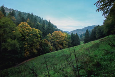 Scenic view of mountains against sky