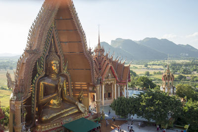 High angle view of buddha statue