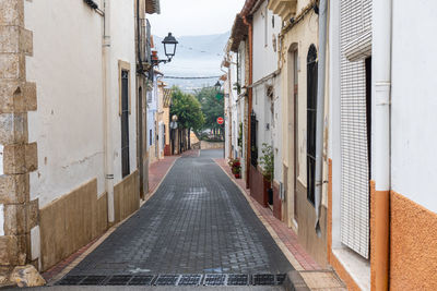 Streets of llíber, in alicante spain, on a cloudy day.