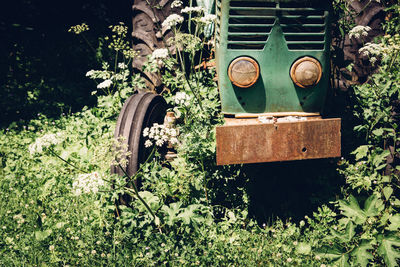 Abandoned rusty tractor