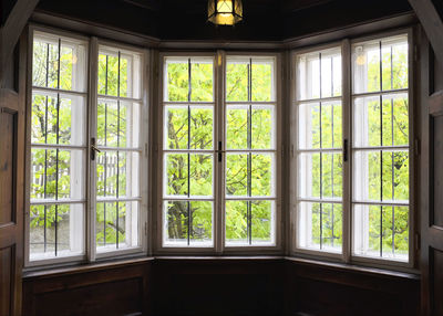 Close-up of window inside house