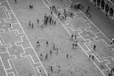 People standing on square