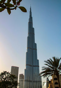 Low angle view of modern buildings against sky