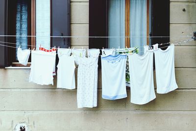 Clothes drying in row