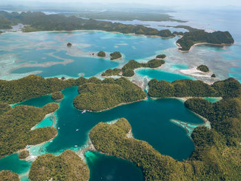 High angle view of sea against sky