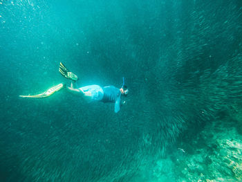 Man swimming in sea