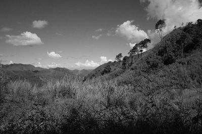 Scenic view of mountains against sky