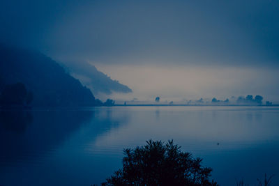 View of calm lake against the sky