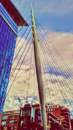 Low angle view of suspension bridge