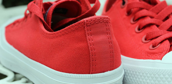 Close up of red shoes