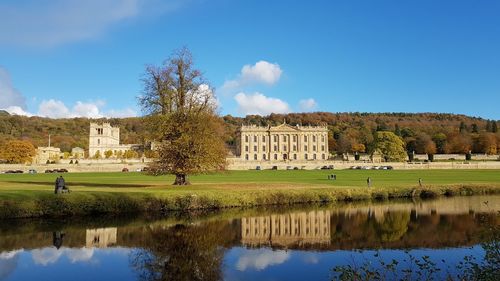 Reflection of building in lake