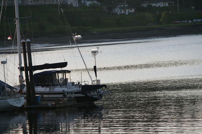 View of boats in water