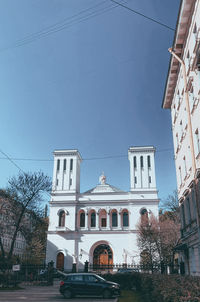 Low angle view of buildings against sky