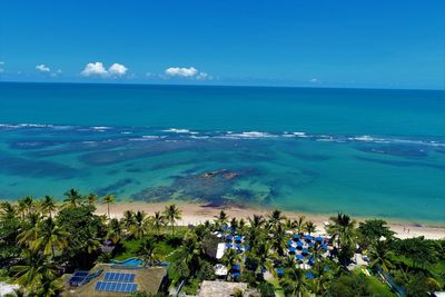 Aerial view of beach in arraial d'ajuda, bahia brazil