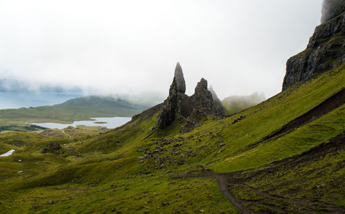 Scenic view of mountains against sky