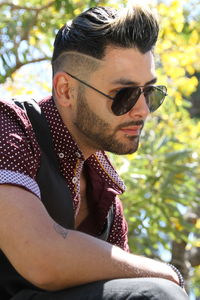 Young man wearing sunglasses