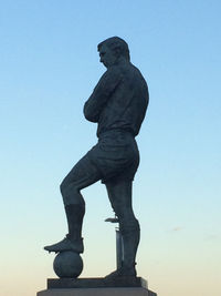 Low angle view of statue against clear sky