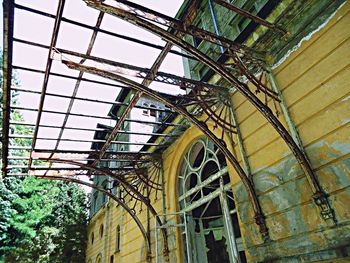 Low angle view of abandoned building