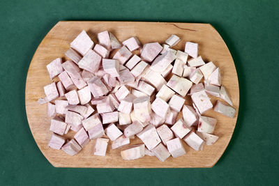 High angle view of food on table