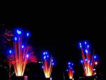 Firework display at night