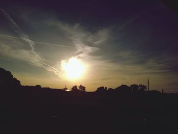 Silhouette of landscape at sunset