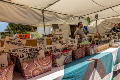 Man for sale in market