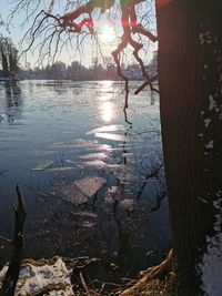 Scenic view of lake during winter