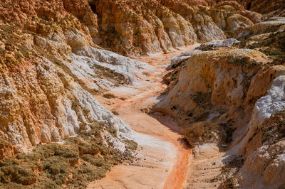 Landscape of multi-colored clay dunes. mars on earth