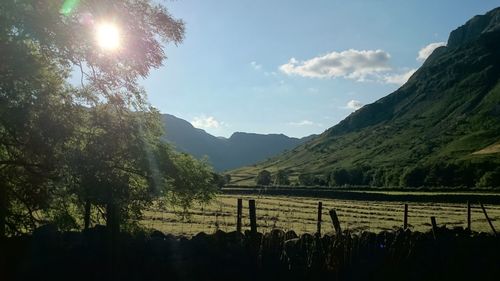 Scenic view of mountains against sky