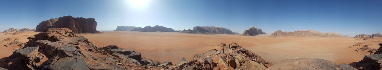 Panoramic view of desert against sky