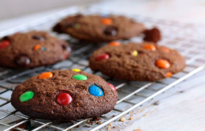 Close-up of cookies on table