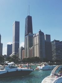 View of skyscrapers in city