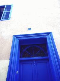 Close-up of blue building