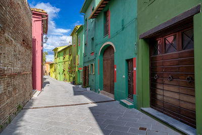 Colorful street of ghizzano, tuscany 