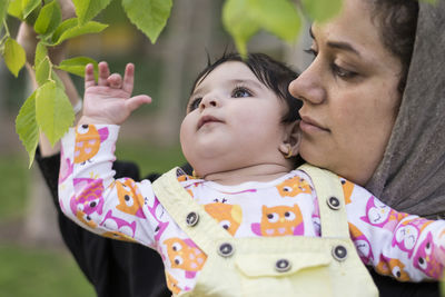 Portrait of mother and son