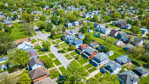 High angle view of townscape